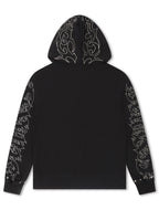 Revenge Tribal Skull Studded Zip-Up - Black/Silver