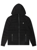Psycho Bunny Herren Daunenjacke Humphrey mit Kapuze – Schwarz