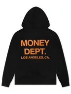 Sweat à capuche imprimé Money Dept. – Noir/Orange