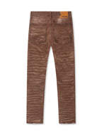Makobi Distressed Jeans mit geradem Bein – Braun