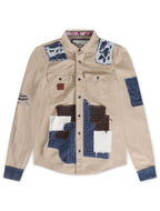 Smugglers Moon Button-Up Webware Top - Khaki-Karo