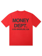 T-shirt sérigraphié en relief Money Dept. Los Angeles - Rouge/Noir