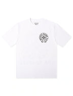 Money Dept. Altenglisches T-Shirt – Weiß/Schwarz