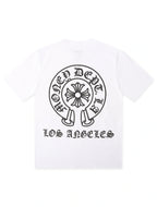 Money Dept. Altenglisches T-Shirt – Weiß/Schwarz