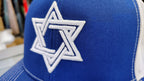 Casquette de camionneur en maille avec étoile de David brodée