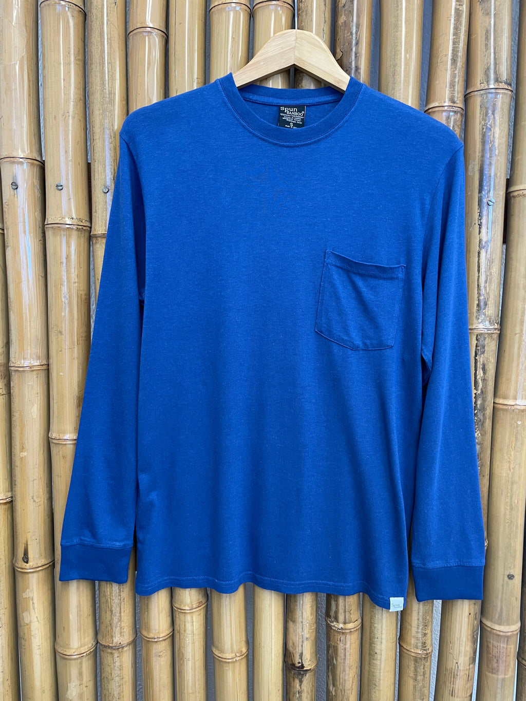 New Men's Bamboo Viscose/Organic Cotton Long Sleeve T-Shirt with Pocket - The7Letter