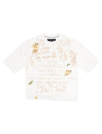 T-shirt court en maille GFA Manassehy Peach Pit - Blanc