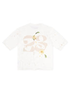 T-shirt court en maille GFA Manassehy Peach Pit - Blanc