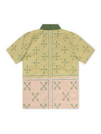 Memory Lane Patchwork-Hemd mit Knöpfen – Khaki