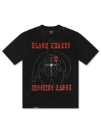 November Reine Black Hearts Heavyweight T-Shirt – Schwarz/Rot