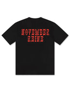 November Reine Black Hearts Heavyweight T-Shirt – Schwarz/Rot