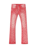 Vicious Denim Schlagjeans mit Strasssteinen – Pink