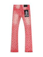 Vicious Denim Schlagjeans mit Strasssteinen – Pink
