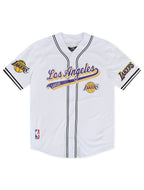Pro Standard LA Lakers Script Tail Mesh Button-Down-Shirt – Weiß/Schwarz