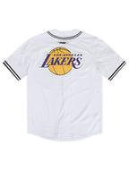 Pro Standard LA Lakers Script Tail Mesh Button-Down-Shirt – Weiß/Schwarz