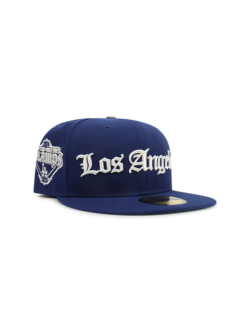 New Era 5950 Dodgers Champions Script Cap - Royalblau