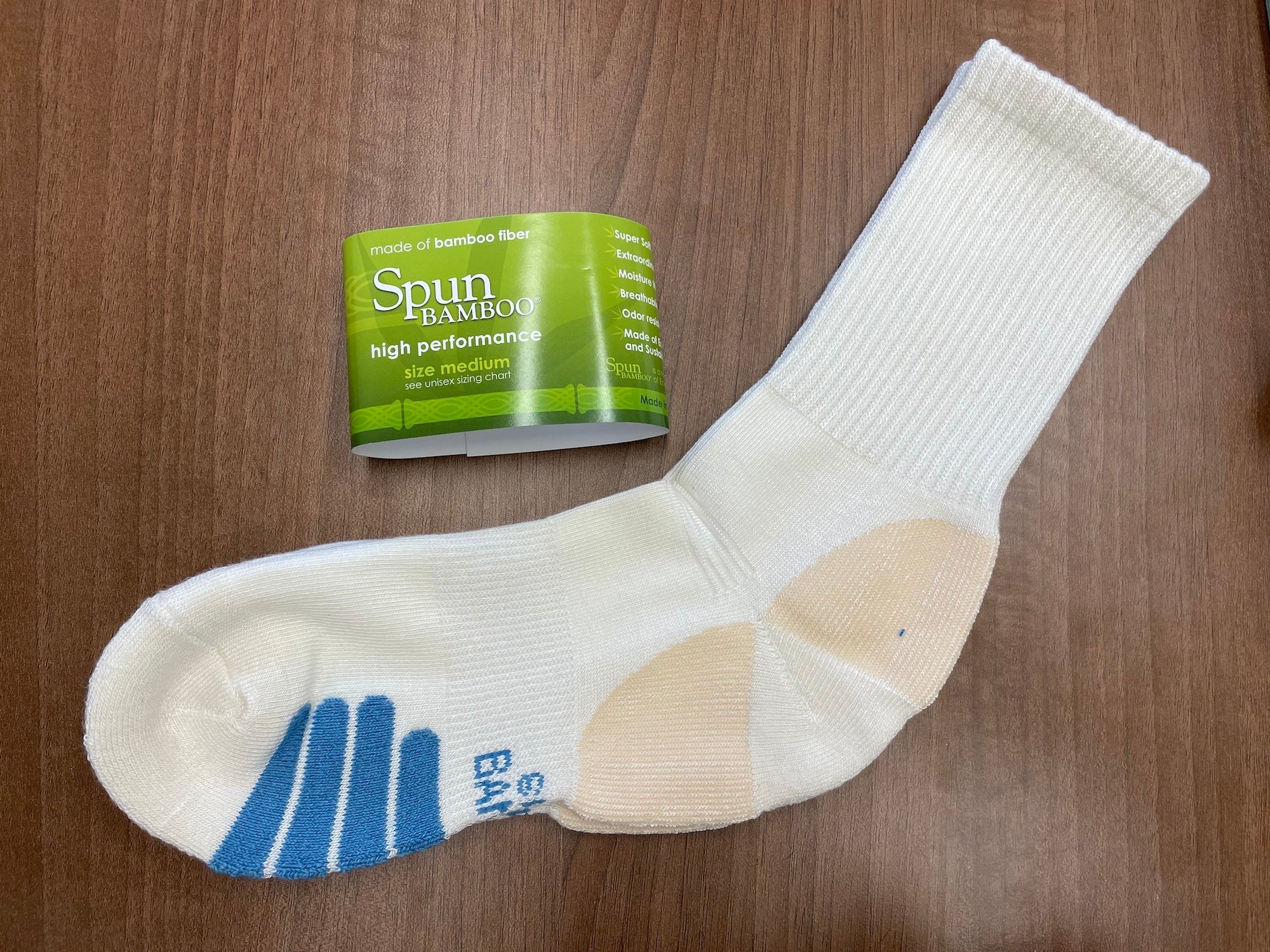 High Performance Crew Bamboo Viscose Socks Unisex White Color - 5-pack - The7Letter