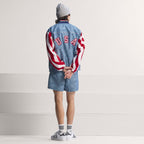 Adidas Herren Denim Graphic Trainingsjacke - Blau
