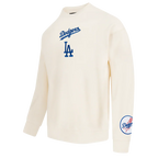 Pro Standard LA Dodgers Wingspan Drop Shoulder Crewneck - Eggshell