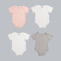 *Exclusive* Baby Girl Short Sleeve 4pc Onesie Set - The7Letter