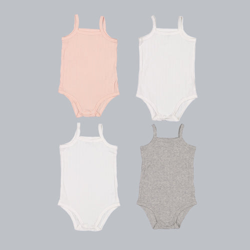 *Exclusive* Baby Girl Sleeveless 4pc Onesie Set - The7Letter