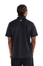 Malbon Block Knopfleisten-Poloshirt – Schwarz