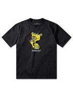 Market Studios Yellow Panther Tee – Washed Black