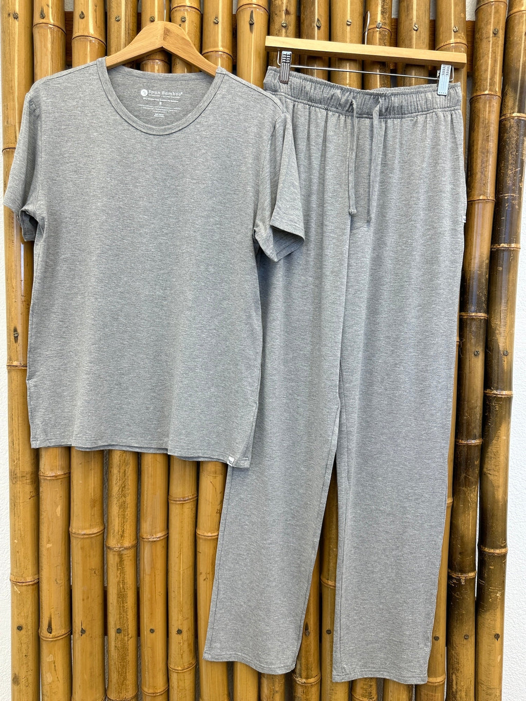 Men's Soft Bamboo Lounge Pajama Set - Short Sleeve Top & Pants - The7Letter