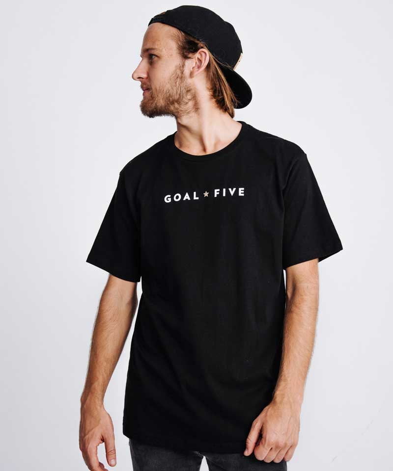 Goal Five Men's Black Cotton T-Shirt - The7Letter