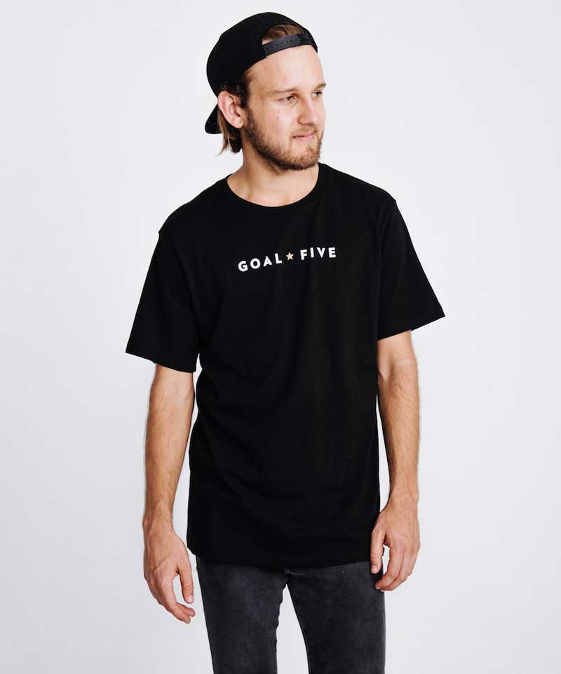 Goal Five Men's Black Cotton T-Shirt - The7Letter