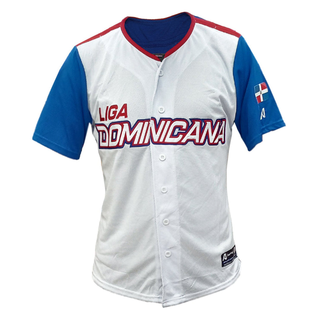 Herren Serie del Caribe 2024 OFFIZIELLES Dominicana Trikot - Weiß/Königsblau