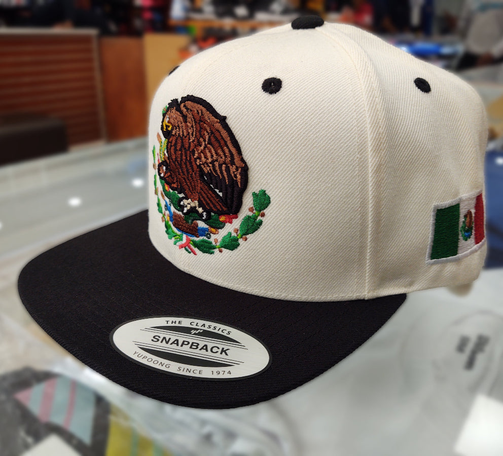 Casquettes Snapback Mexique Drapeau et écusson brodés