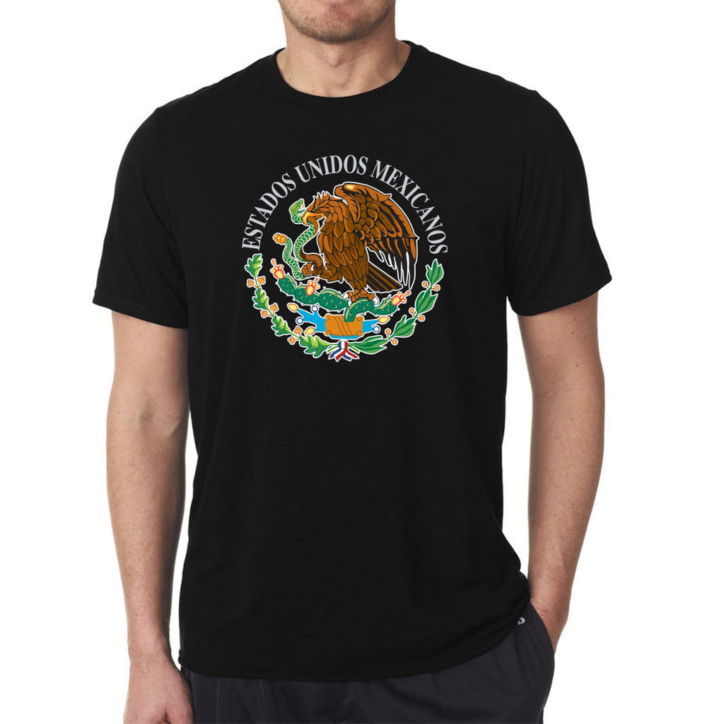 T-shirts avec bouclier mexicain imprimé de haute qualité