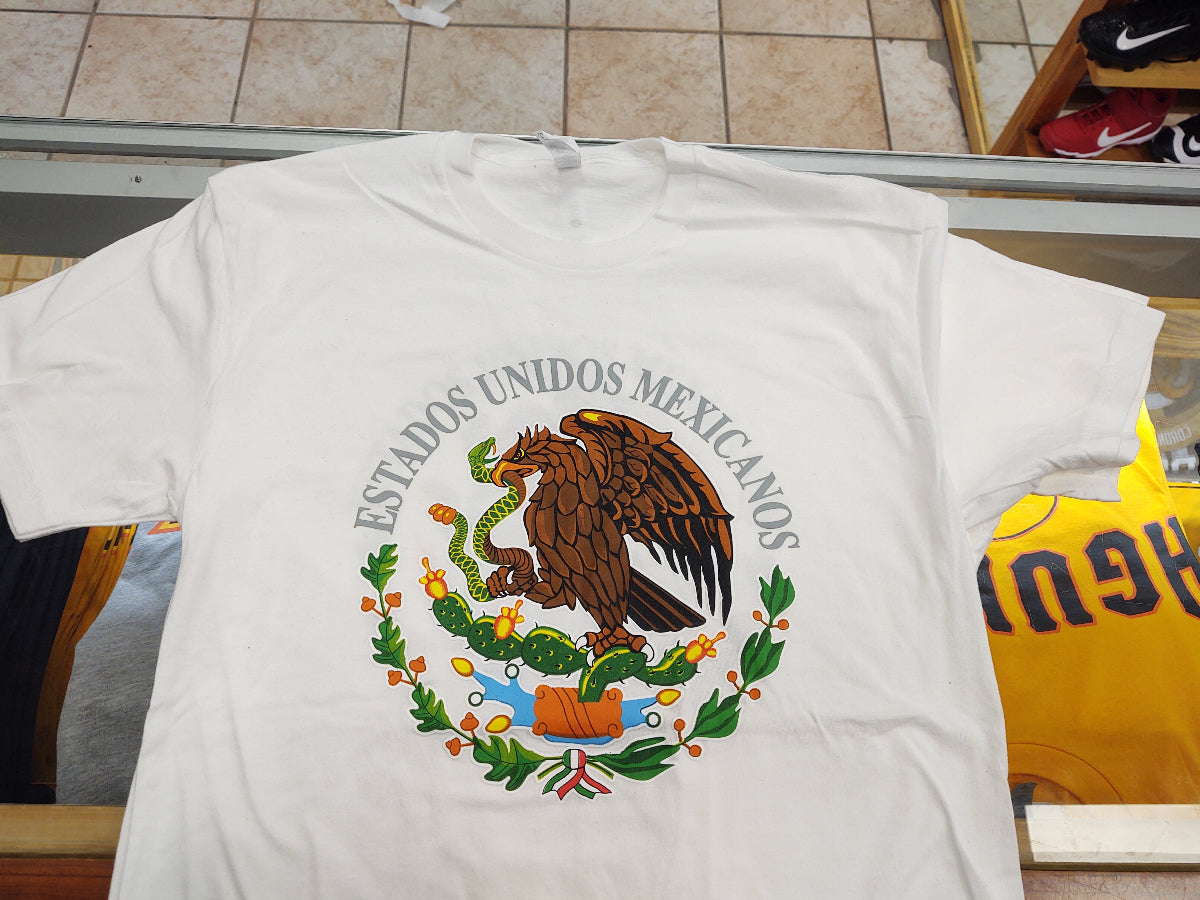 T-shirts avec bouclier mexicain imprimé de haute qualité