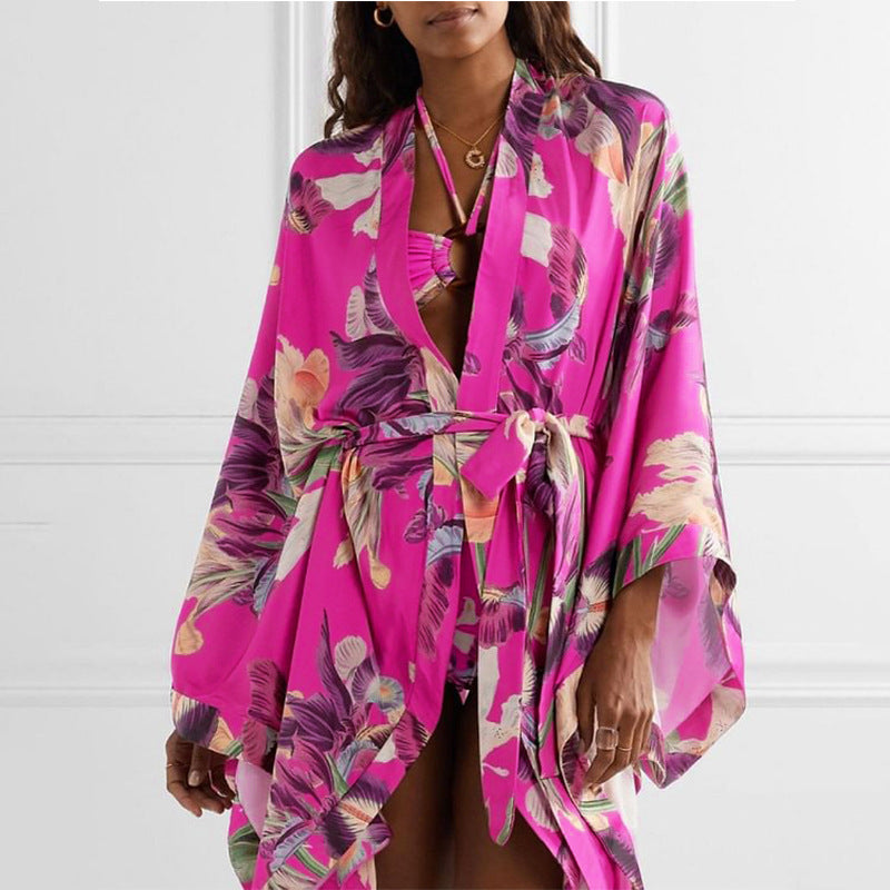 Maillot de bain sexy deux pièces imprimé lacé pour femme