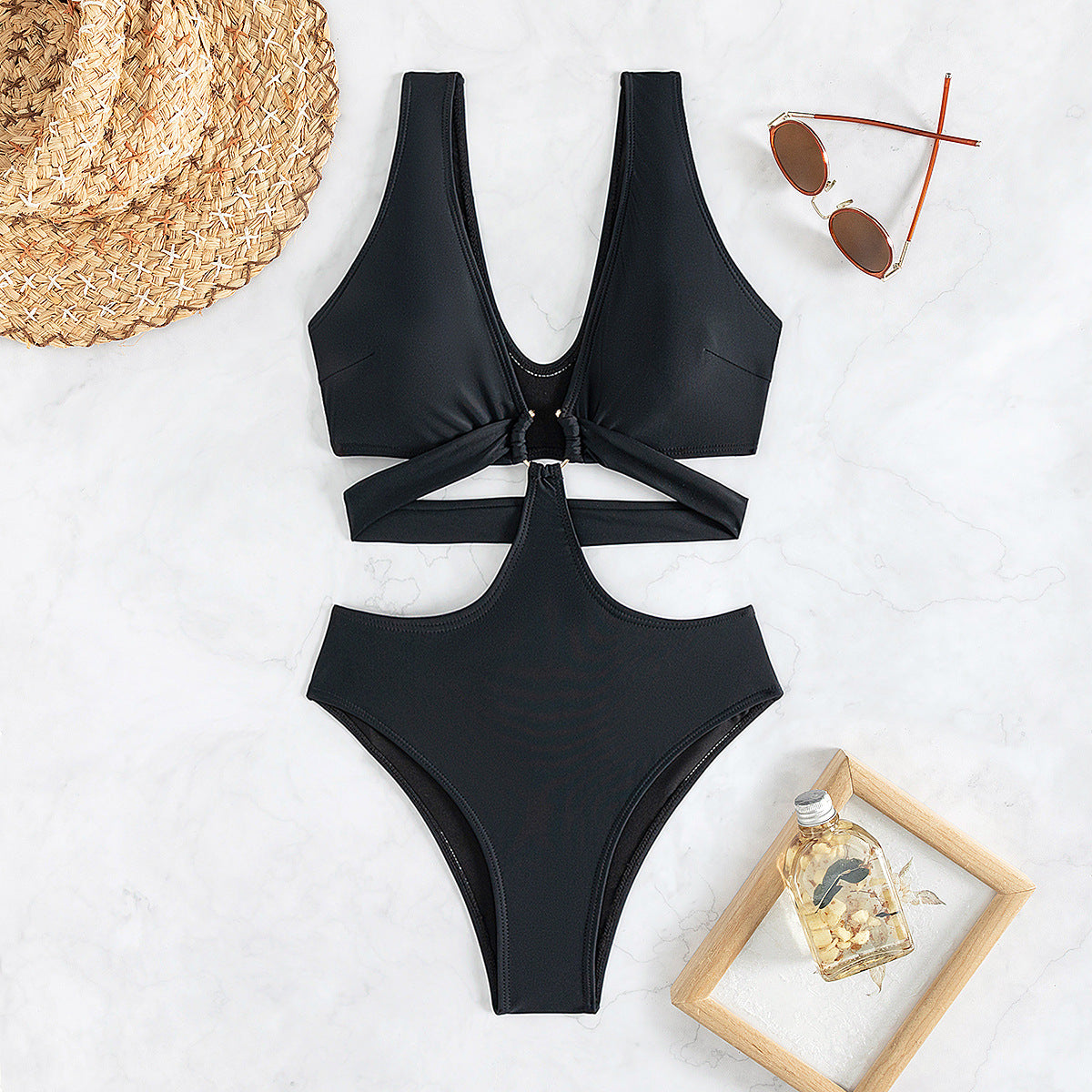 Bikini Maillot de Bain 1 Pièce Amincissant Sexy Uni Populaire