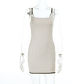 Full Support Sommer Sexy Kontrastfarbenes Sling Basic Trägerkleid mit eckigem Ausschnitt für Damen