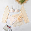 Bikini dreiteilig langärmelig Quasten sexy geteilter Badeanzug Damen Bikini