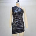 Robe fourreau sans manches plissée à la taille pour femme, idéale pour l'été