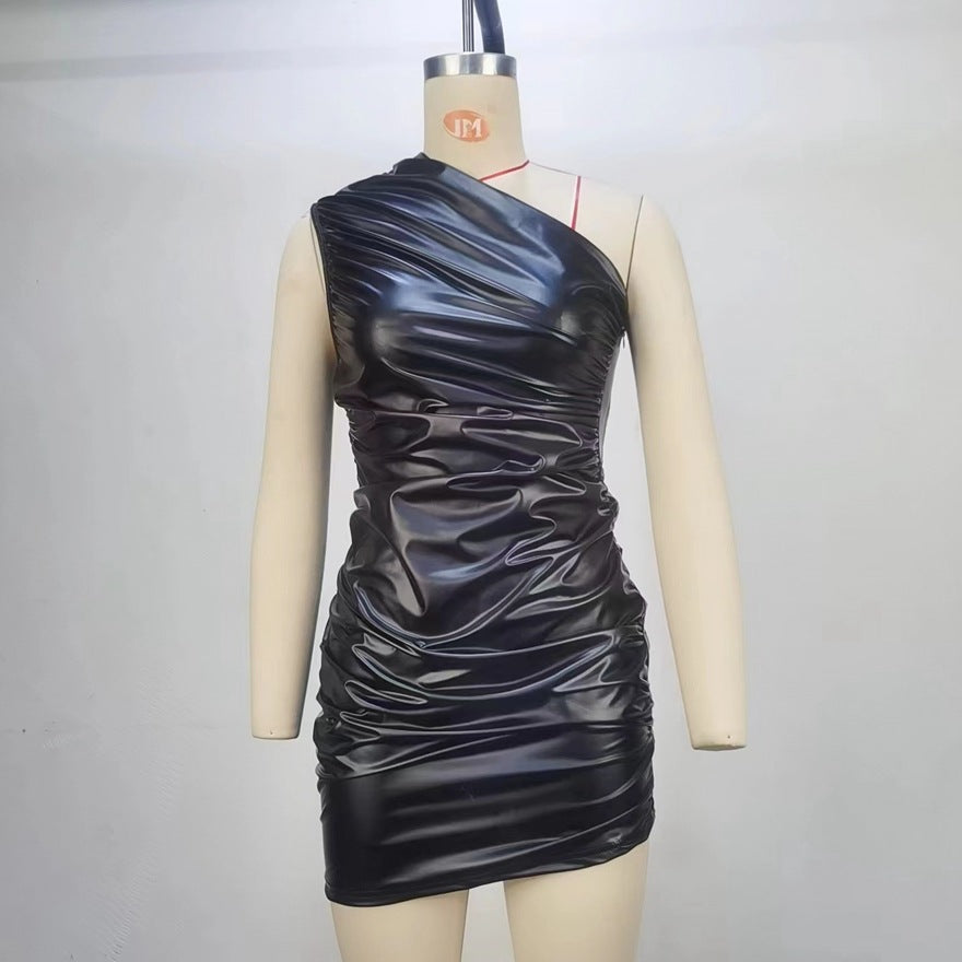 Robe fourreau sans manches plissée à la taille pour femme, idéale pour l'été