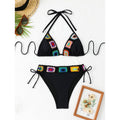Sexy Badeanzug Damen Split Bikini Retro Drei Punkt Bikini Badeanzug