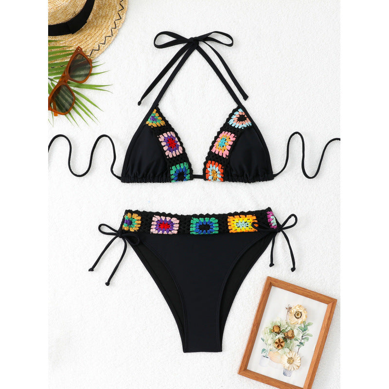 Sexy Badeanzug Damen Split Bikini Retro Drei Punkt Bikini Badeanzug