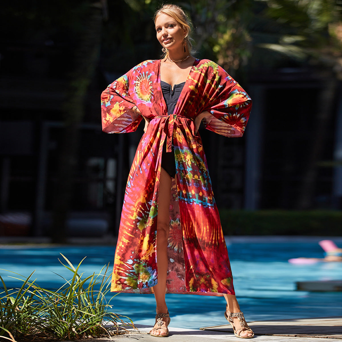 Cache-maillot de plage en rayonne, chemisier de protection solaire, cardigan de protection solaire, paréo de bikini pour femme