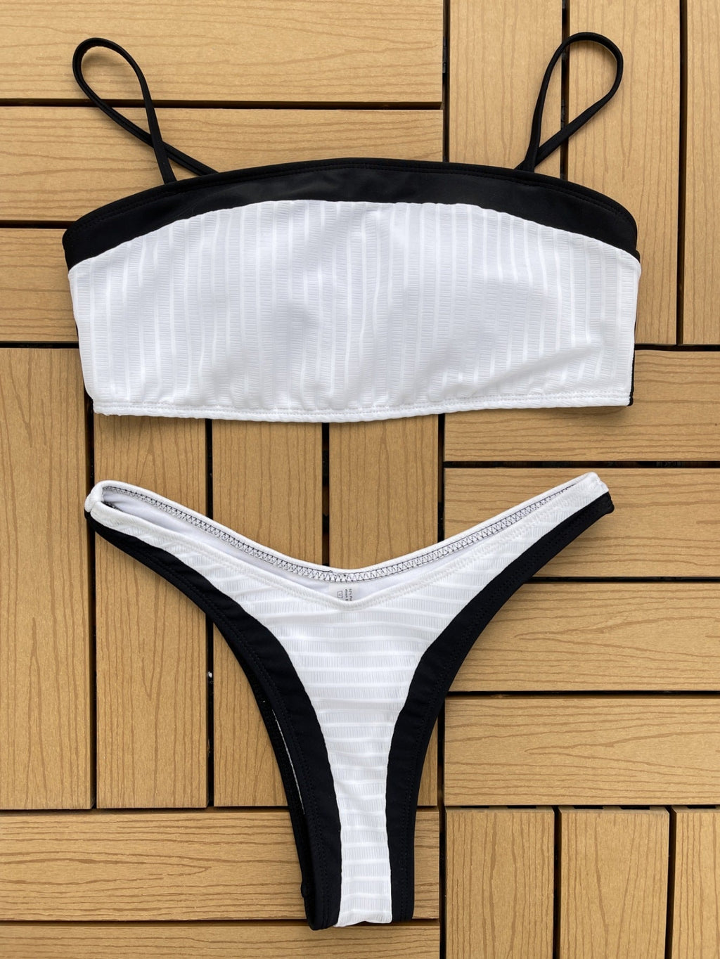 Bikini Damen Schwarz Weiß Bikini Set Sexy Badeanzug