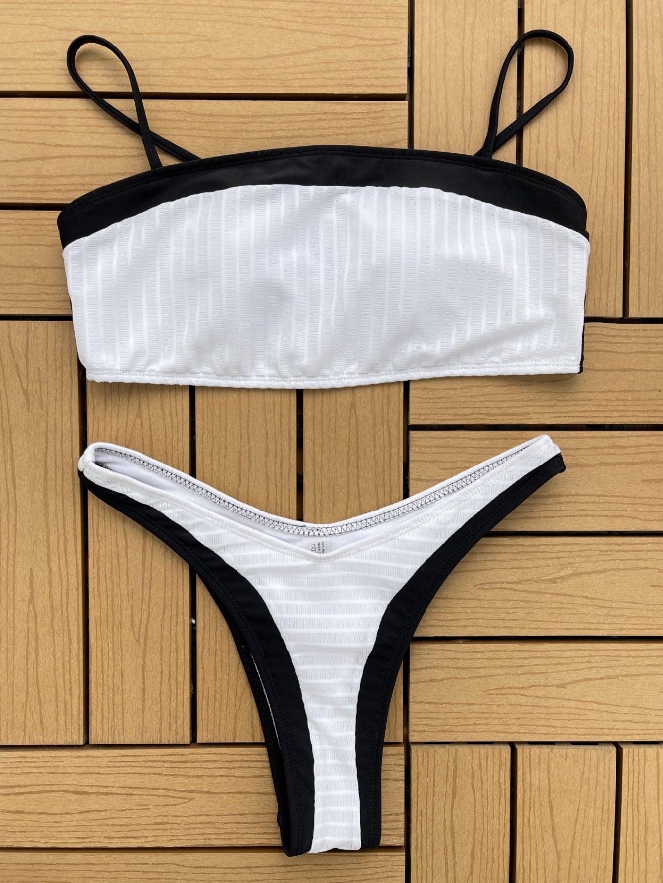 Bikini Damen Schwarz Weiß Bikini Set Sexy Badeanzug