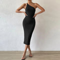 Robe longue de soirée corset fourreau sexy sans manches pour femme automne-hiver