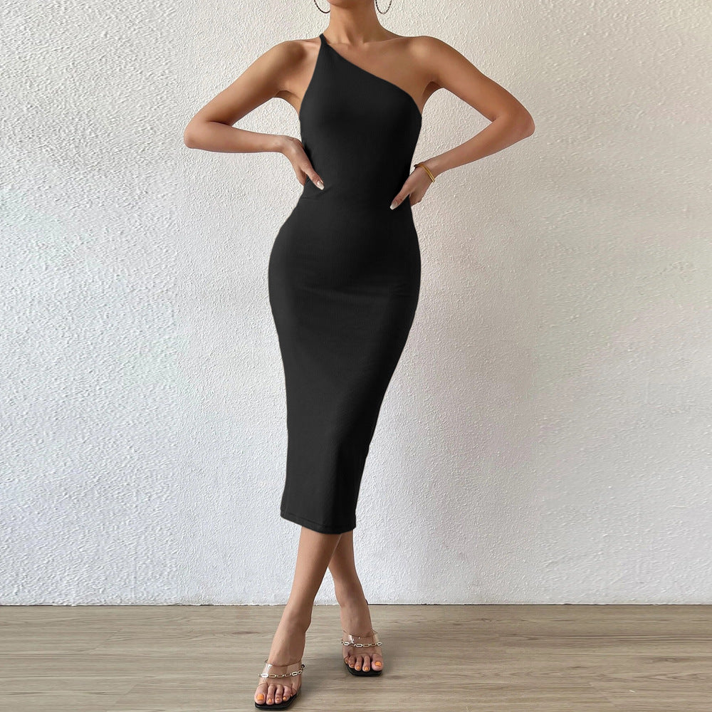Robe longue de soirée corset fourreau sexy sans manches pour femme automne-hiver