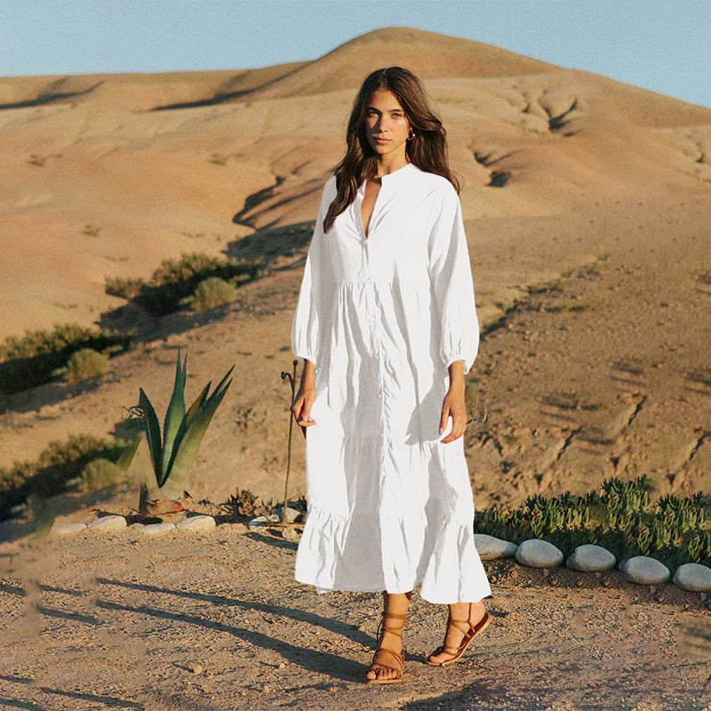 Cardigan long de plage avec protection solaire et poitrine froncée, vêtement de protection solaire, robe longue de vacances