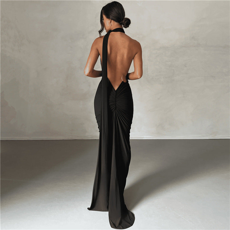 Sommer Damen Kleidung Sexy Neckholder Kleider Rückenfrei Eng Anliegend Abendkleid Kleid für Damen
