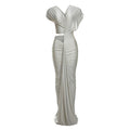 Robe courte sexy moulante fendue d'hiver de couleur unie, robe fourreau skinny
